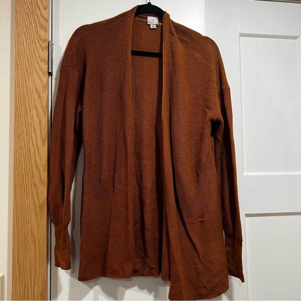 A New Day Rust Open Front Cardigan